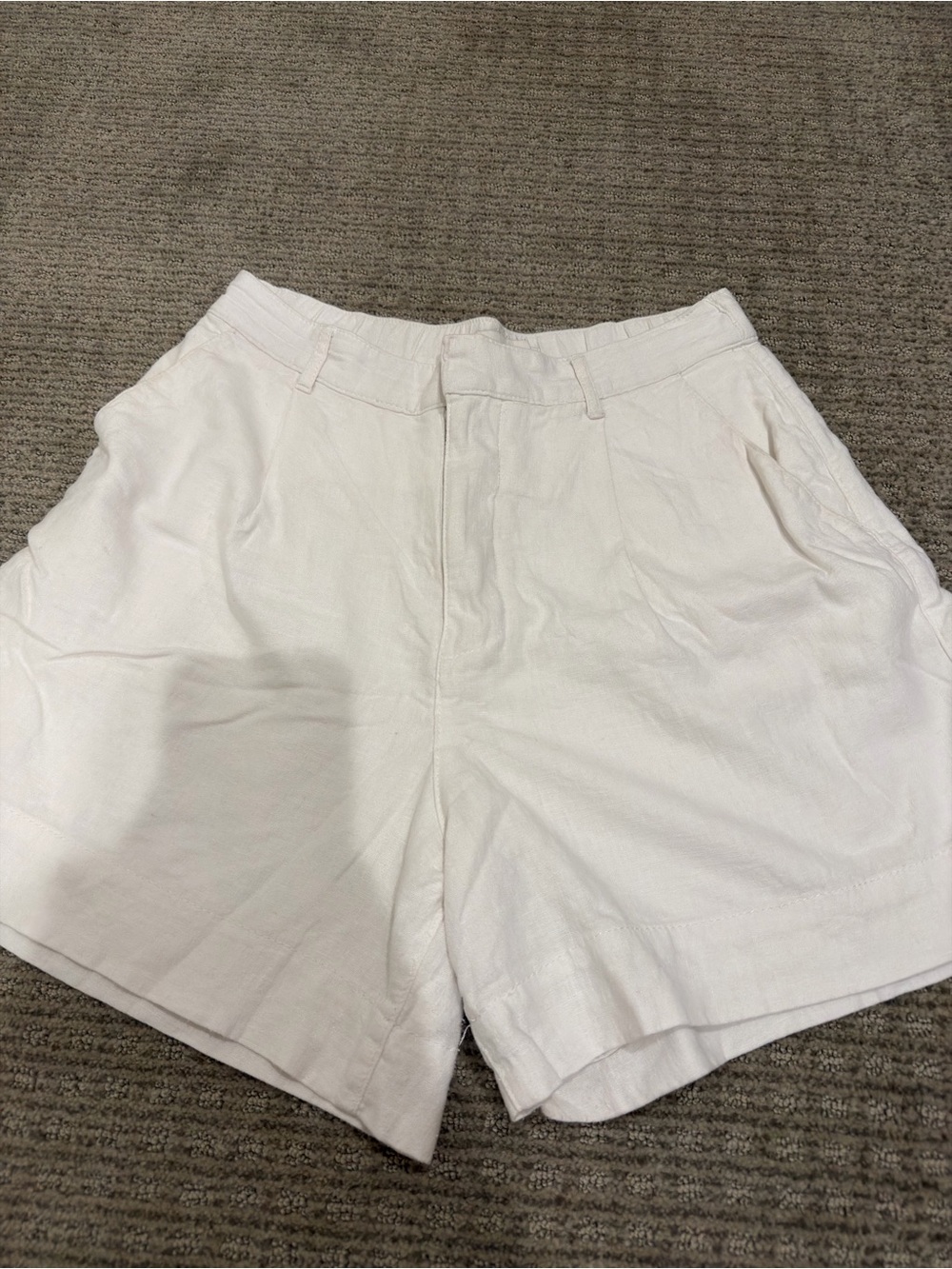 Abercrombie & Fitch White High Waist Linen Women’s Shorts